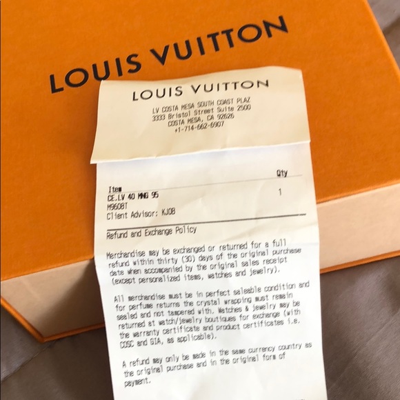 Genuine Louis Vuitton Receipt Bank Paul Smith
